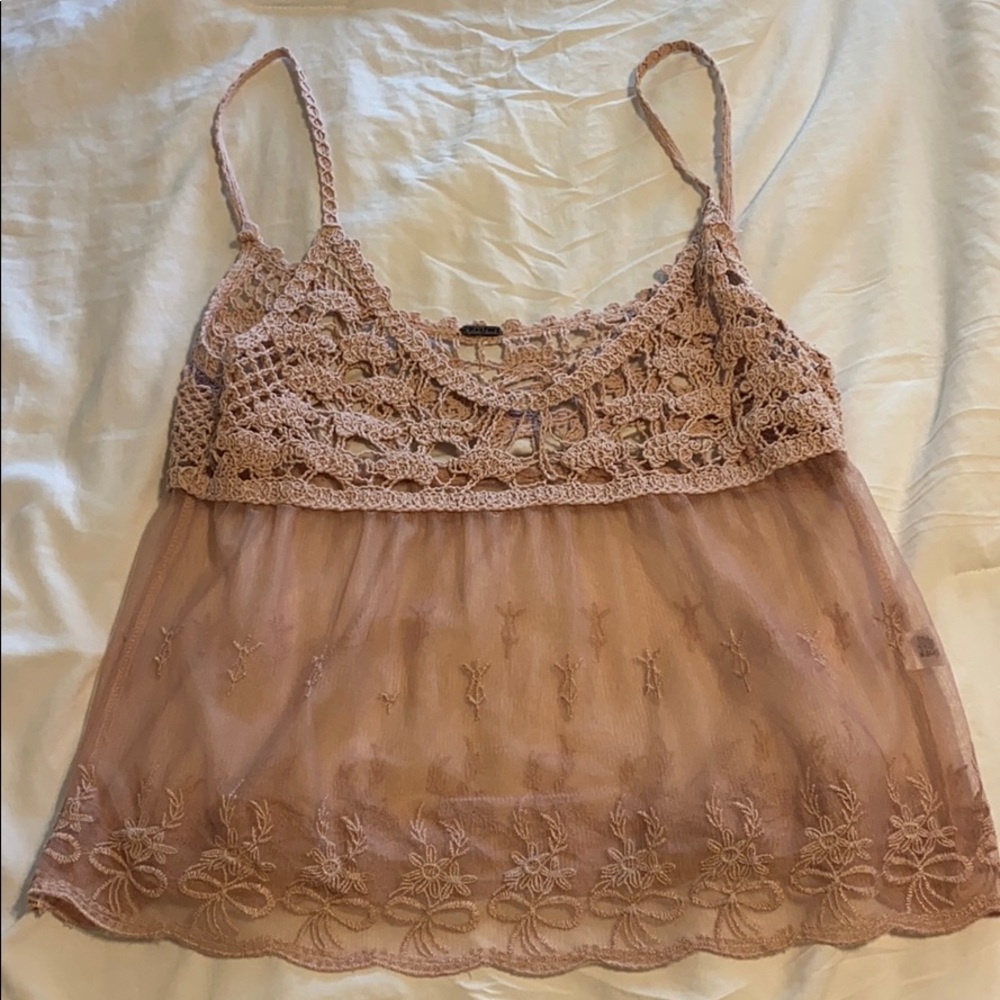 Women’s size small sheer crochet knit tank